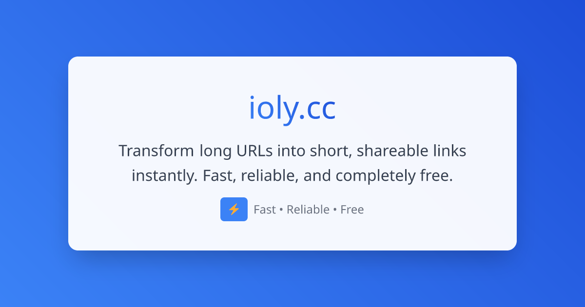 ioly.cc - Free URL Shortener with Custom Links & Analytics